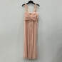 NWT Womens Pink Pleated Round Neck Sleeveless Back-Zip Maxi Dress Size 14 image number 2