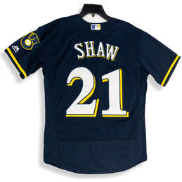 Mens Navy Authentic Collection Milwaukee Bryan Shaw #21 MLB Jersey Size 40 alternative image