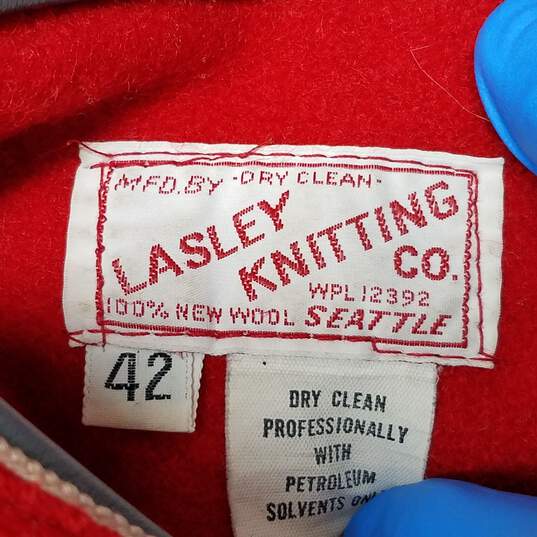 Lasley Knitting Co. Wool Lettermans Varsity Jacket Men's Size 42 image number 7