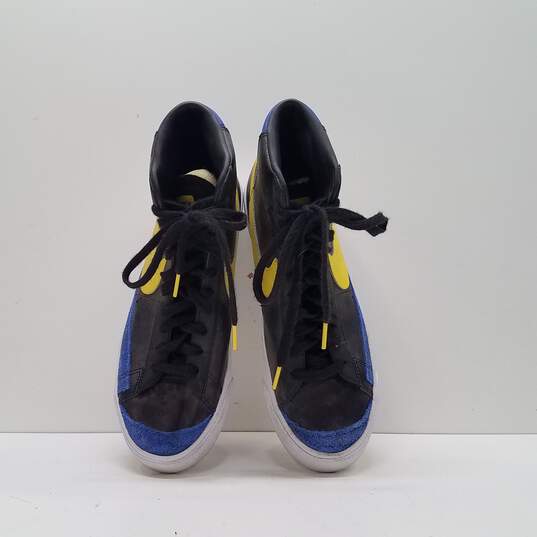 Nike Blazer Mid Peace, Love, Basketball Black, Blue, Yellow Sneakers DC1414-001 Size 9.5 image number 6