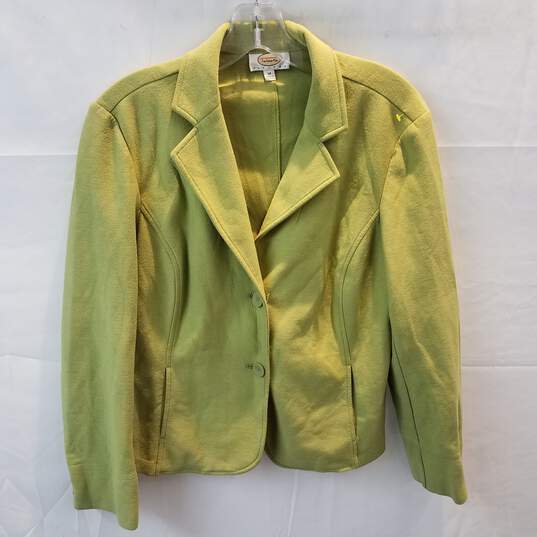 Talbots Petites Green Button Sweater Jacket Women's Size M image number 1
