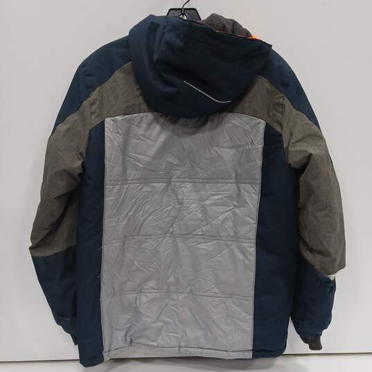 Boys Multicolor Pockets Long Sleeve Hooded Full-Zip Ski Jacket Size 14/16 image number 2