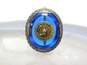 Vintage 10K Gold Tanzanite Cabochon School Oval Pin 2.5g image number 1