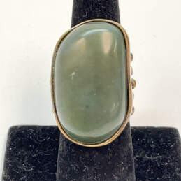 Designer Lucky Brand Gold-Tone Green Gemstone Fashionable Cocktail Ring