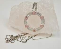 Contemporary 925 Pink & Clear CZ Pearl & Ball Bead Necklaces 140.4g alternative image