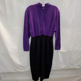 St. John By Marie Gray Long Sleeve Zip Back Dress Size 10 alternative image