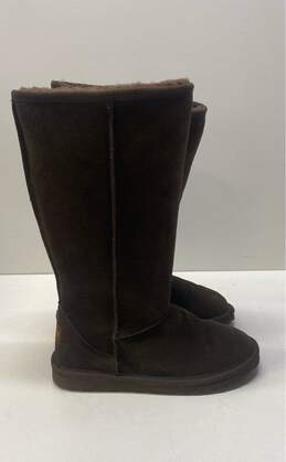 Gypsy Soule Brown Suede Shearling Boots Shoes Women's Size 6 B