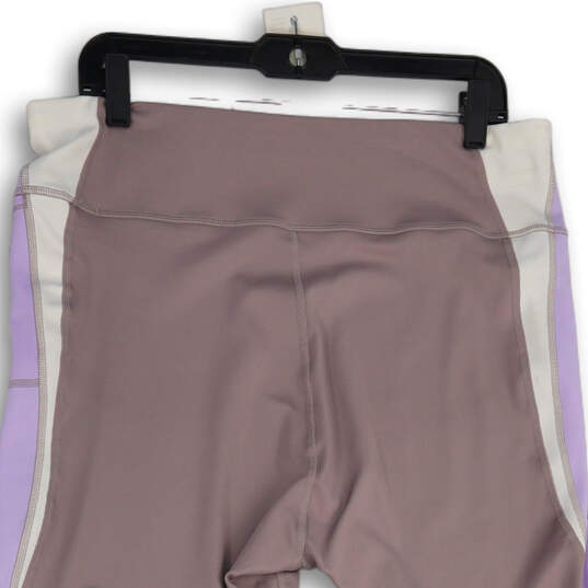 Womens Pink Lavender Evostripe Elastic Waist Pull On Cropped Leggings Sz XL image number 4