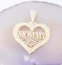 14k Yellow Gold Mommy Heart Etched Pendant 1.5g image number 1