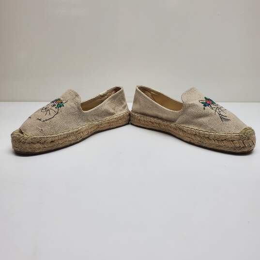 Soludos Spirit Animal Espadrille Smoking Slippers Size 7 Embroidered Cats image number 3