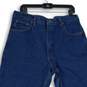Mens Dark Blue Denim 5-Pocket Design Straight Leg Jeans Size 36x30 image number 3