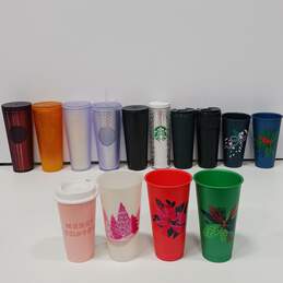 Batch Of 14 Different Size, Color And Design Starbucks Coffee Cups