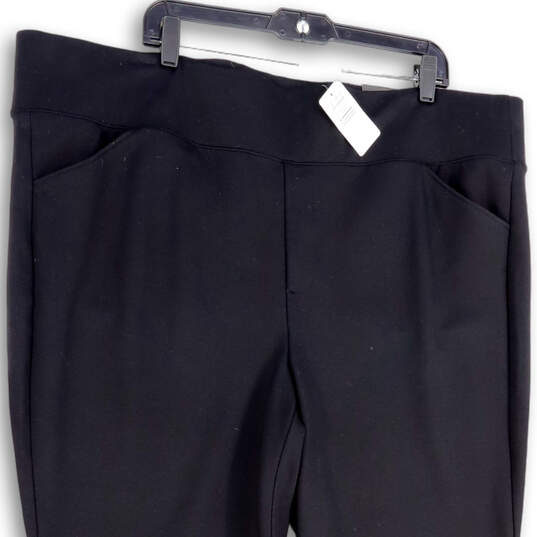 NWT Womens Black Elastic Waist Pull-On Pockets Bootcut Leg Ankle Pants Sz 4 image number 3