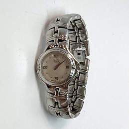 Designer ESQ Swiss Silver-Tone Round Dial Analog Bracelet Wristwatch