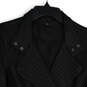 Womens Black Long Sleeve Asymmetrical Zip Motorcycle Jacket Size Medium image number 3
