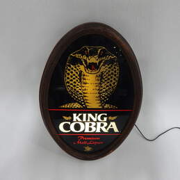 Vintage King Cobra Premium Malt Liquor Light Up Motion bar Sign