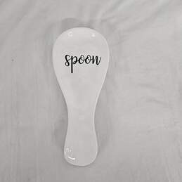 White Ceramic Spoon Holder alternative image