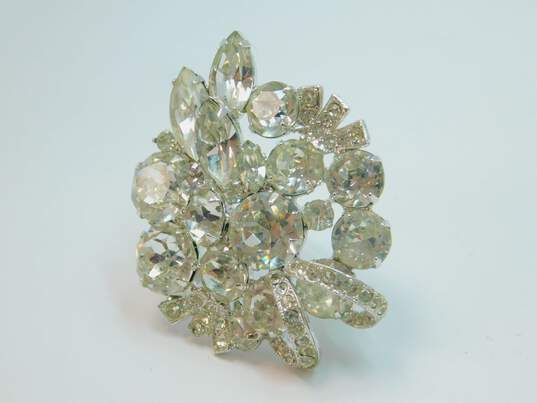 VNTG Weiss Icy & Smoky Rhinestone Statement Brooches 51.7g image number 8