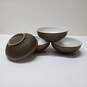 Set of 4 Denby Pottery Stoneware Cotswold Soup Cereal Fruit Bowls Textured Brown image number 1