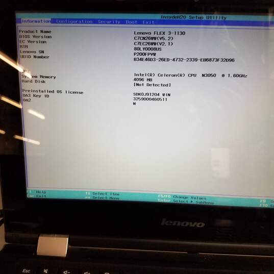 Lenovo Flex 3-1130 11in Laptop Intel Celeron N3050 CPU 4GB RAM NO HDD image number 8