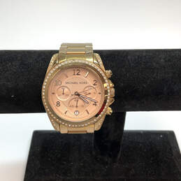 Designer Michael Kors MK-5263 Gold-Tone Chronograph Dial Analog Wristwatch