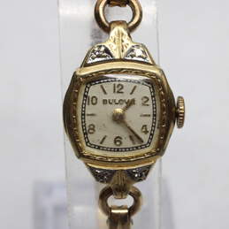 Vintage Bulova 17 Jewel 10K Gold Fill Moissanite Accent Watch-14.3g alternative image