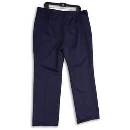 Womens Space Blue Flat Front Slash Pocket Straight Leg Dress Pants Size 16 alternative image