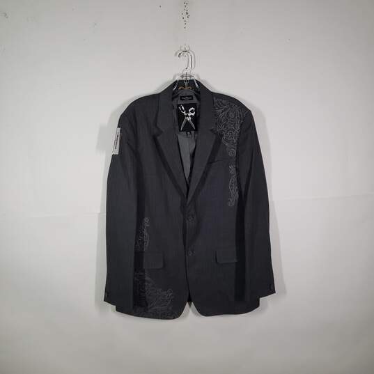 Mens Cut & Sew Collared Long Sleeve Single Breasted Button Front Blazer Size XL image number 1