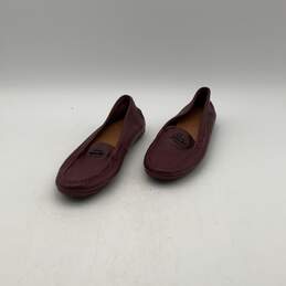 Womens Mary Lock Up Red Leather Round Toe Slip On Loafer Flats Size 6.5