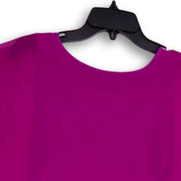 Womens Purple Round Neck Pocket Classic Pullover Blouse Top Size Medium alternative image