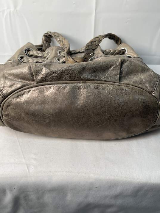 Certified Authentic Michel Kors Silver Gently Used Metallic Hobo Bag image number 3