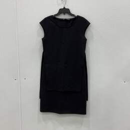 Lafayette 148 New York Womens Black Round Neck Sleeveless Pullover Shift Dress S