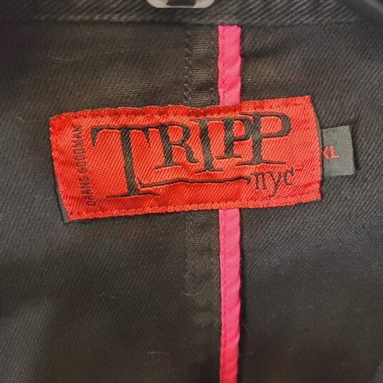 Tripp NYC Black Denim Band Jacket XL image number 3