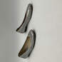 Womens Silver Leather Eyelet Square Toe Slip-On Ballet Flats Size 6 M image number 2