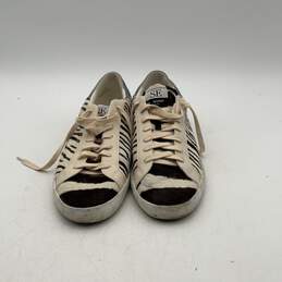 Sam Edelman Men Brown White Animal Print Fur Lace Up Sneaker Shoes Size 11M