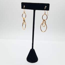 14K Rose Gold Dangle Earrings 1.7g