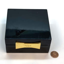 Womens Black Gold Garden Drive Lacquer Trinket Portable Jewelry Box