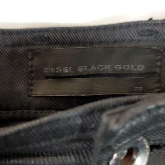 Diesel Men Black Coated Straight Jeans Sz 28 image number 2