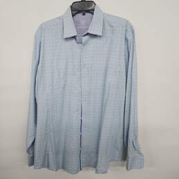 Blue Classic Fit Button Up Collared Shirt