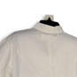 NWT Womens White Mock Neck Long Sleeve Button Front Pleated Blouse Top Sz L image number 4
