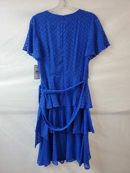 Jessica Howard Blue Tiered Ruffle Dress Size 8 alternative image