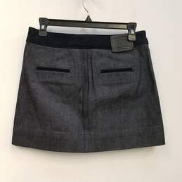 NWT Womens Black Gray Cotton Pockets Flat Front Denim Mini Skirt Size 0 alternative image