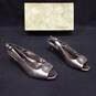 J. Renee Classic Metallic Nappa L Taupe Heels Size 9M IOB image number 1