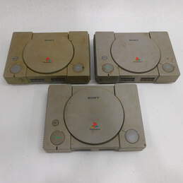 3 Sony Playstation PS1 Consoles For Parts Or Repair