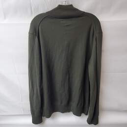 AllSaints 1/4 Zip Up Dark Green Wool Pullover Sweatshirt Size XL alternative image