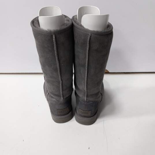 UGG Gray Tall Shearling Boots Women's Size 8 image number 2