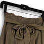 Womens Brown Pleated Front Pockets Tie Waist Short A-Line Skirt Size 06 image number 3
