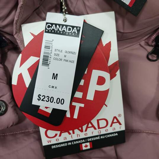 Canada Weather Gear Women's Pink Puffer Jacket Size M NWT image number 3