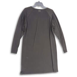 NWT Womens Black Long Sleeve Round Neck Shift Dress Size X-Large alternative image