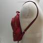 Michael Kors Leather Rhea Zip Medium Backpack Red image number 4